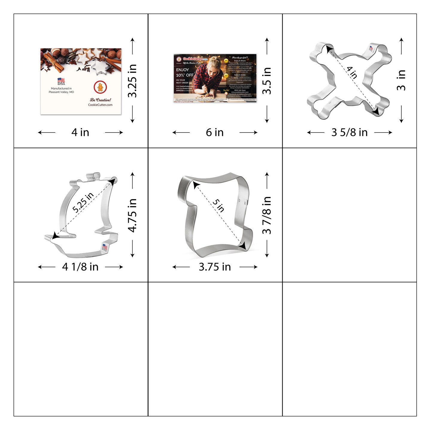 CookieCutter.com 3 Piece Birthday Pirate Cookie Cutter Set Pirate Ship, Skull and Crossbones, Scroll Letter, Metal Shapes Made in USA, Silver