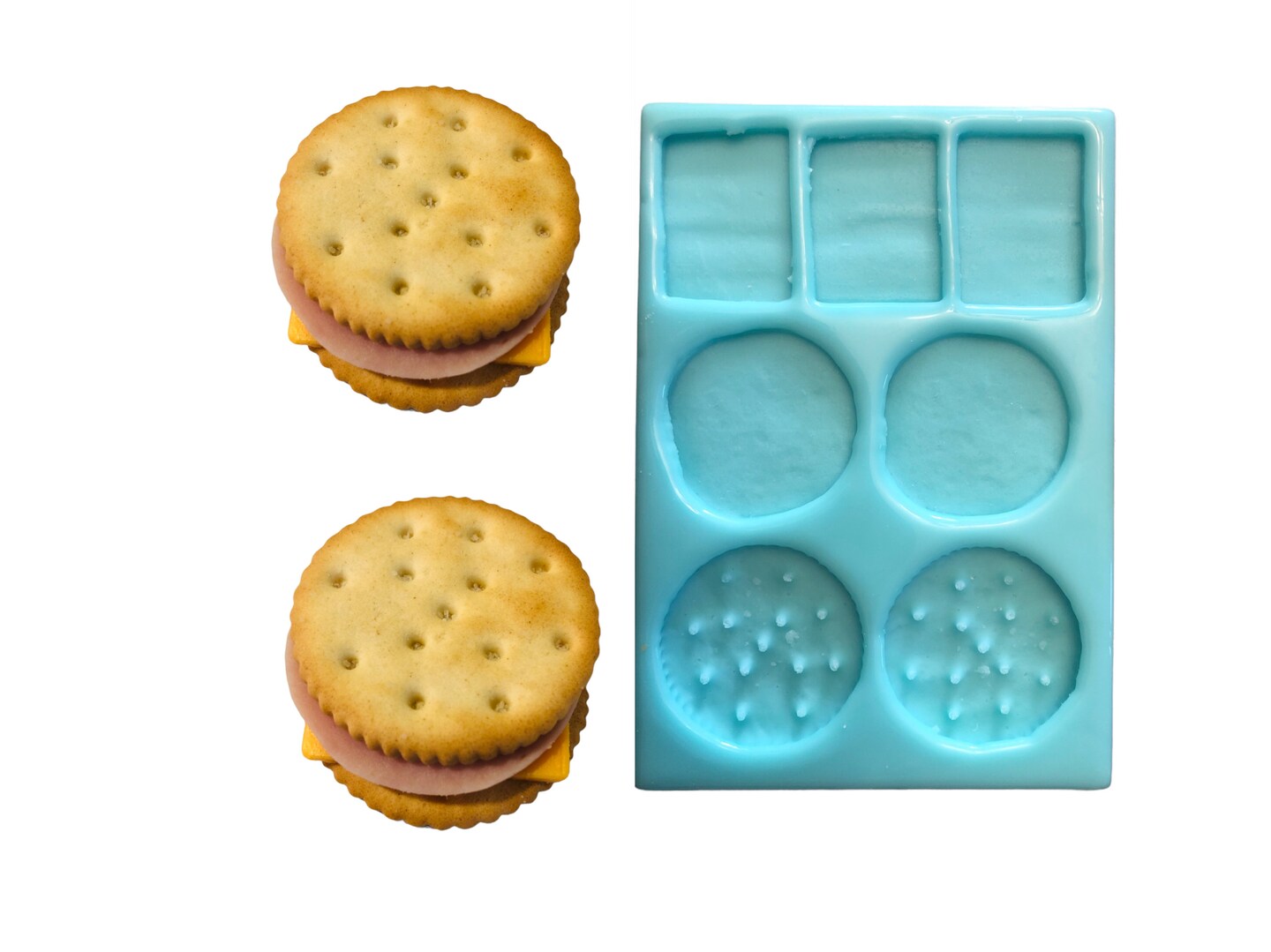 7pc Snackable Sandwich Components Shapes Silicone Mold