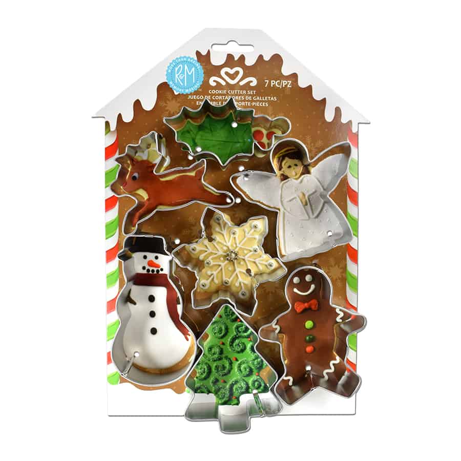 Christmas Cookie Cutters 7 PC Set on G/B House Card