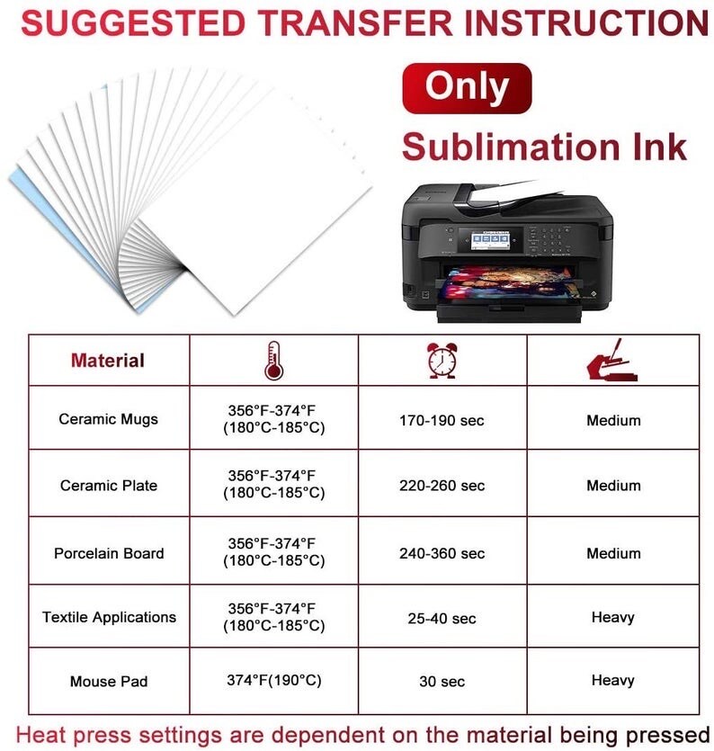 SUBLIPAPER Dye Sublimation Transfer Paper for Sawgrass, Epson and Brother 100 Sheets 8.5&#x22;x14&#x22; per Pack