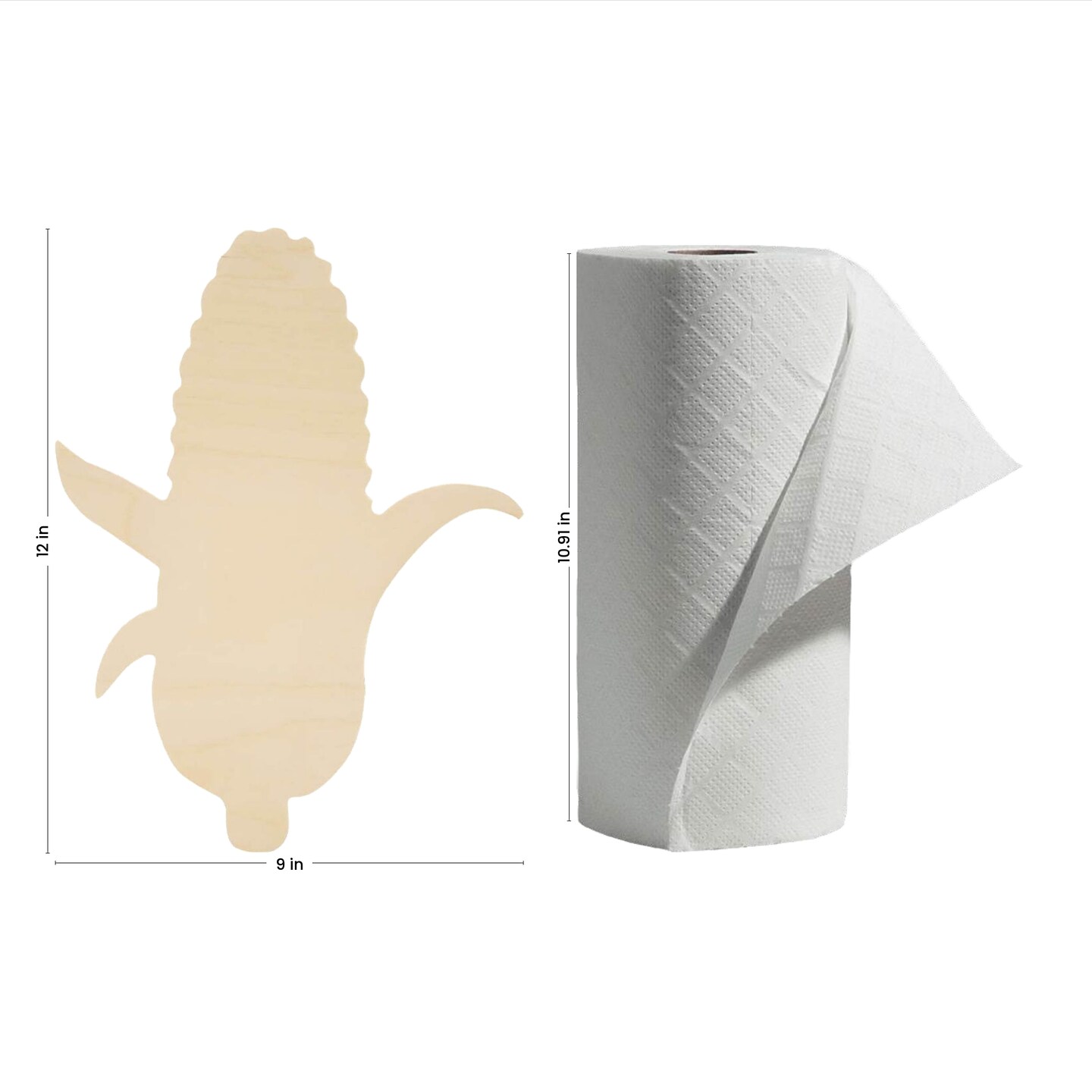 Corn on the Cob Wood Cutout 12&#x22;x9&#x22;, Unfinished for Autumn Crafts | Woodpeckers