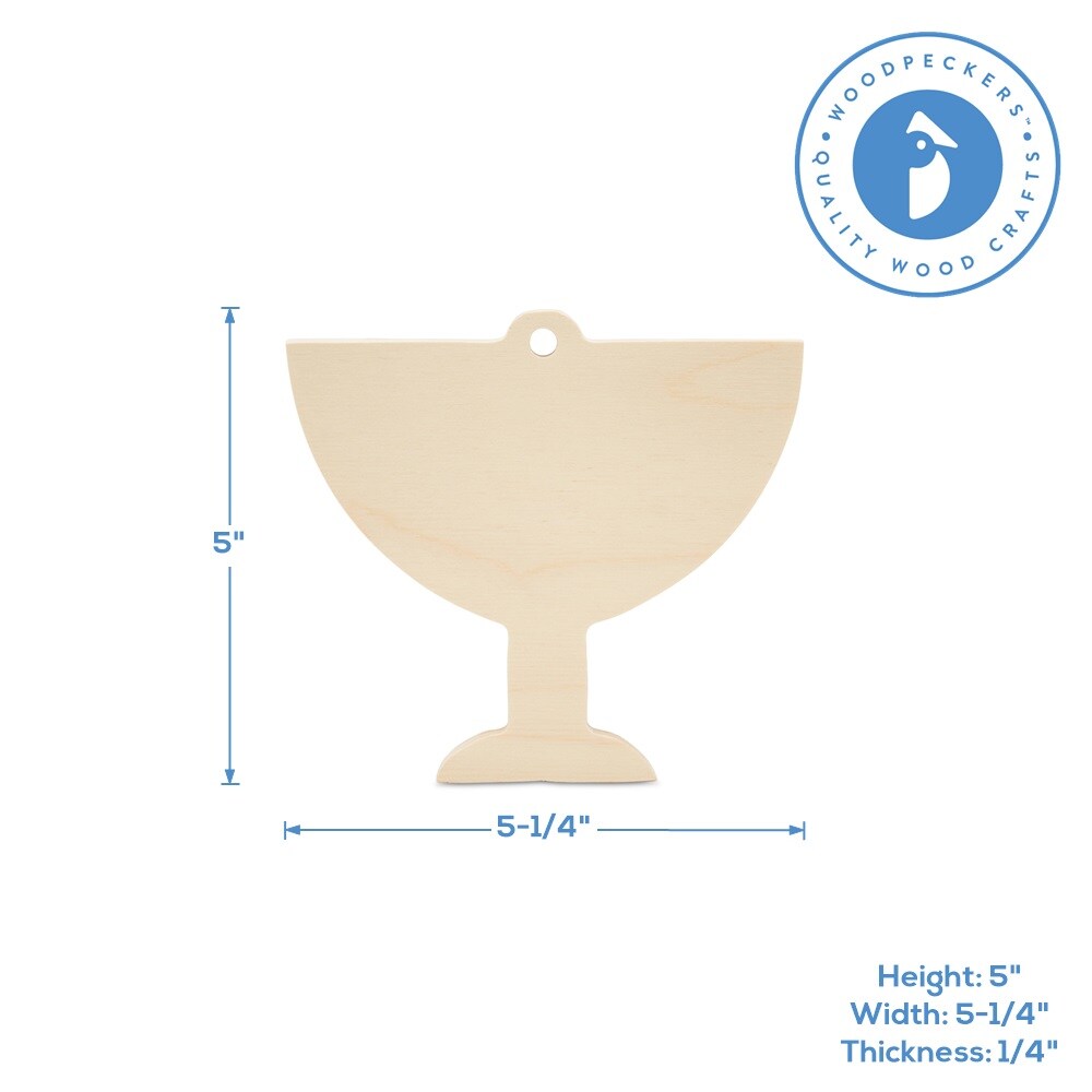 Wooden Hanukkah Menorah Ornament 5&#x22; x 5-1/4&#x22; | Woodpeckers