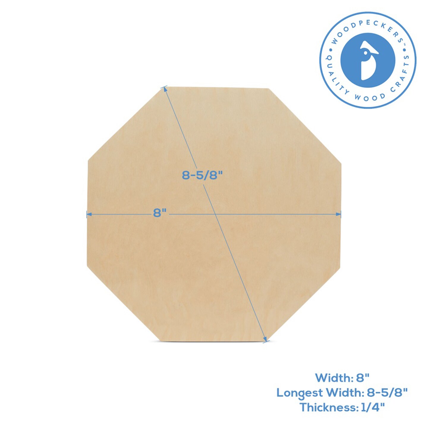 Unfinished Wood Octagon Blanks, Multiple Sizes Available, for Crafts & Honeycomb Décor | Woodpeckers