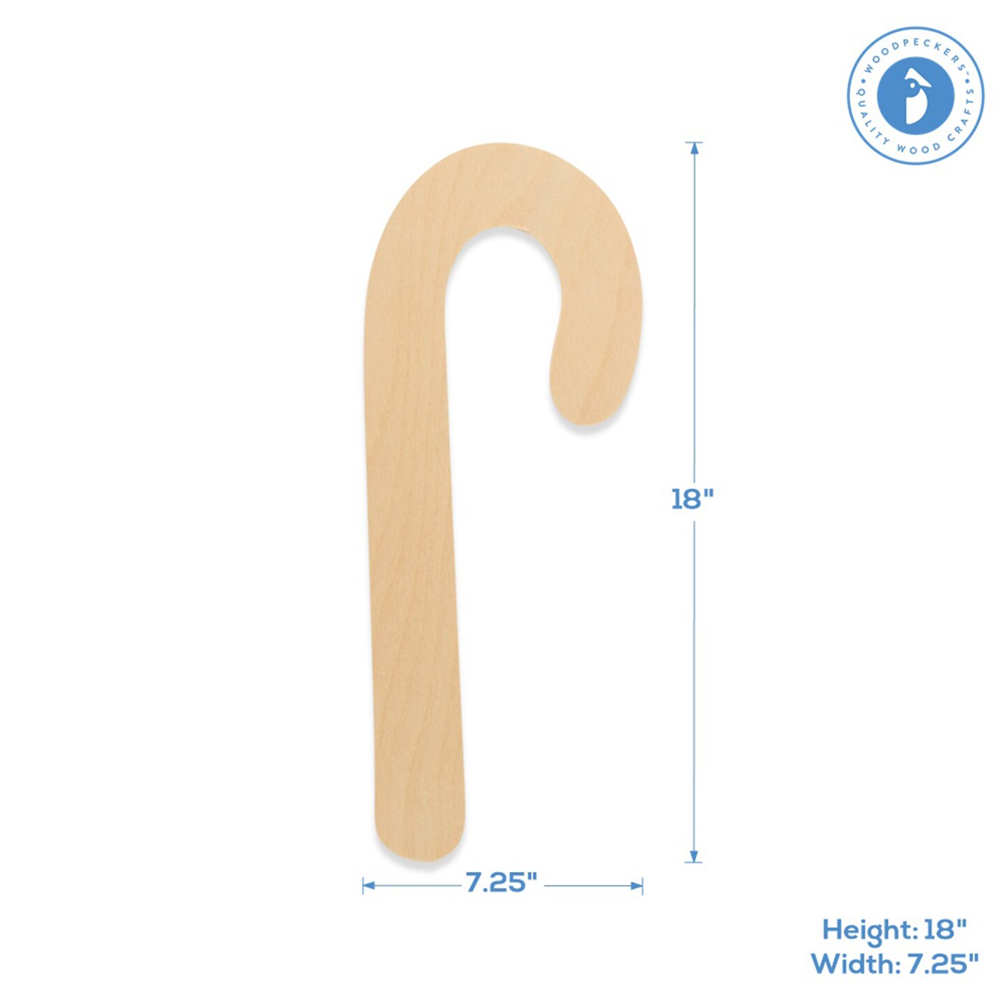 Candy Cane Wood Cutout Unfinished Multiple Sizes Available, Christmas Décor, Crafts | Woodpeckers