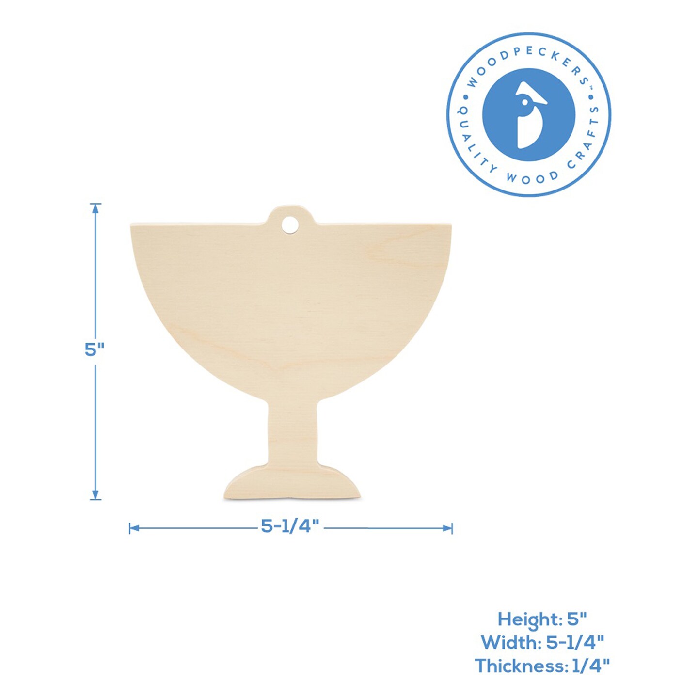 Wooden Hanukkah Menorah Ornament 5&#x22; x 5-1/4&#x22; | Woodpeckers
