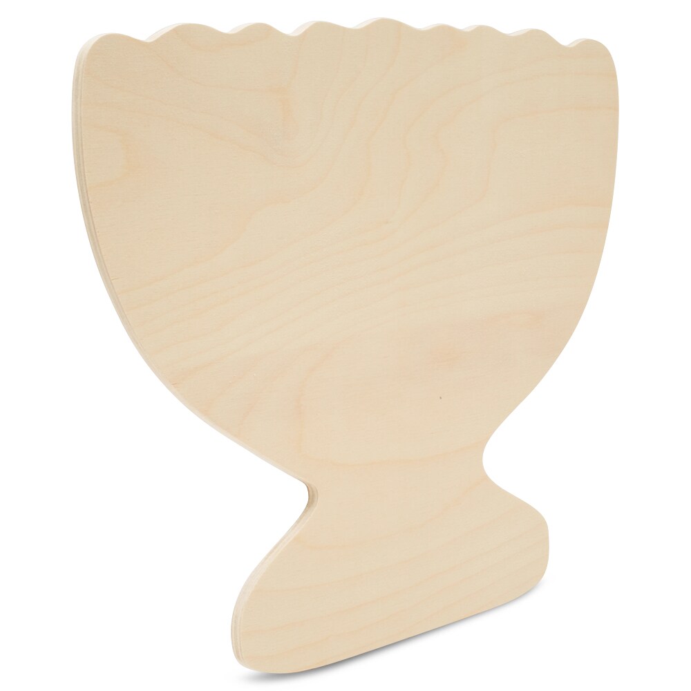 Wooden Menorah Cutout, Classic Shape, for Hanukkah Decor | Woodpeckers