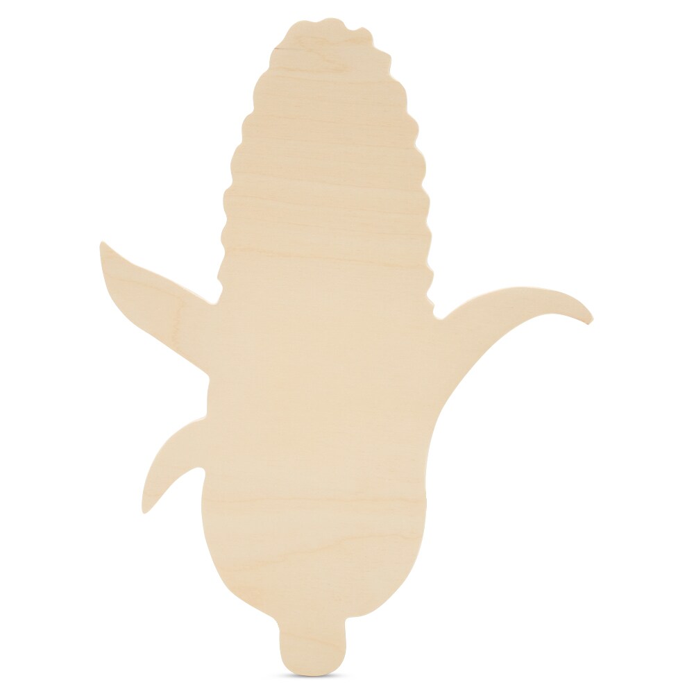 Corn on the Cob Wood Cutout 12&#x22;x9&#x22;, Unfinished for Autumn Crafts | Woodpeckers