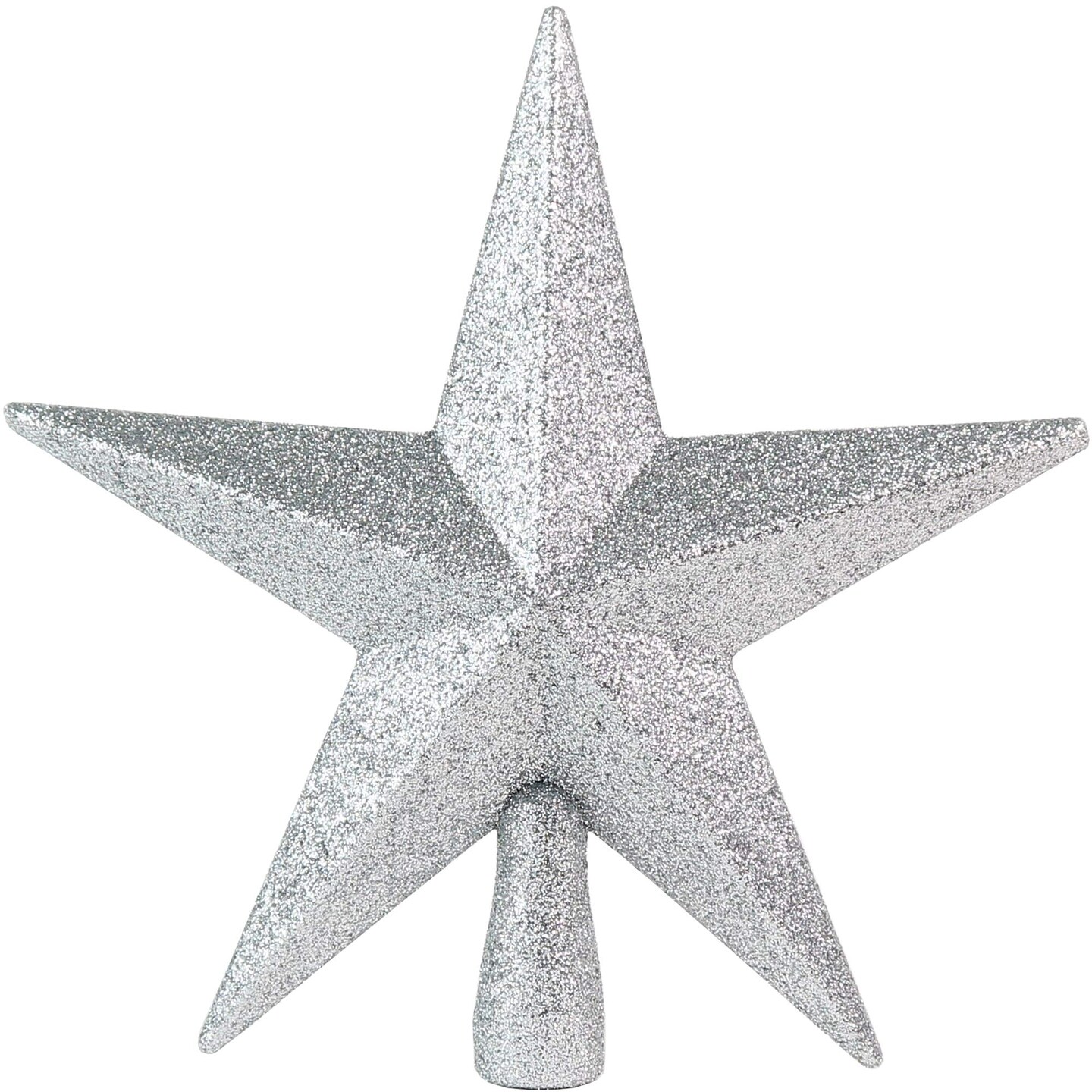 Ornativity Glitter Star Tree Topper - Christmas Silver Decorative Holiday Bethlehem Star Ornament - 8"