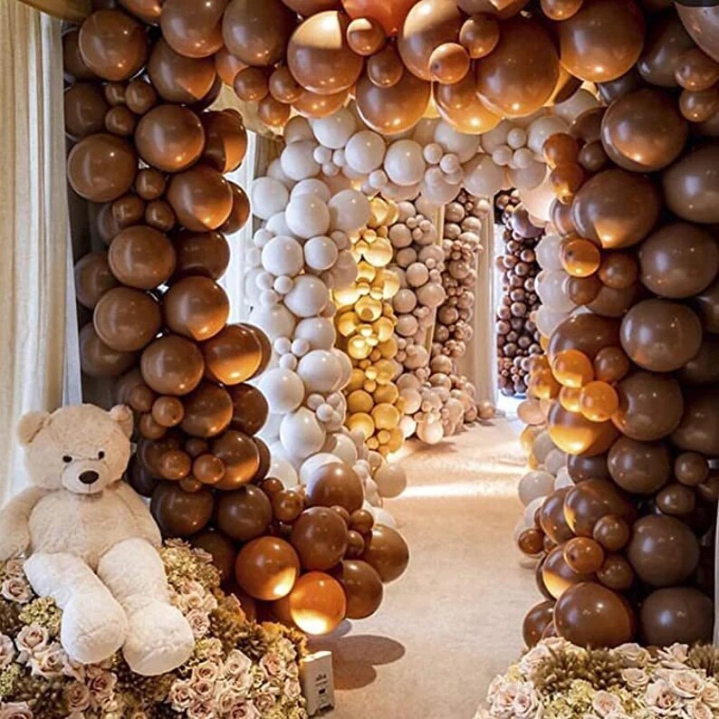 Coffee balloon arch kit Caramel balloon garland kit Boho Brown Beige Nude Balloons for Baby Shower Gender Reveal Wedding Birthday Party Decoration