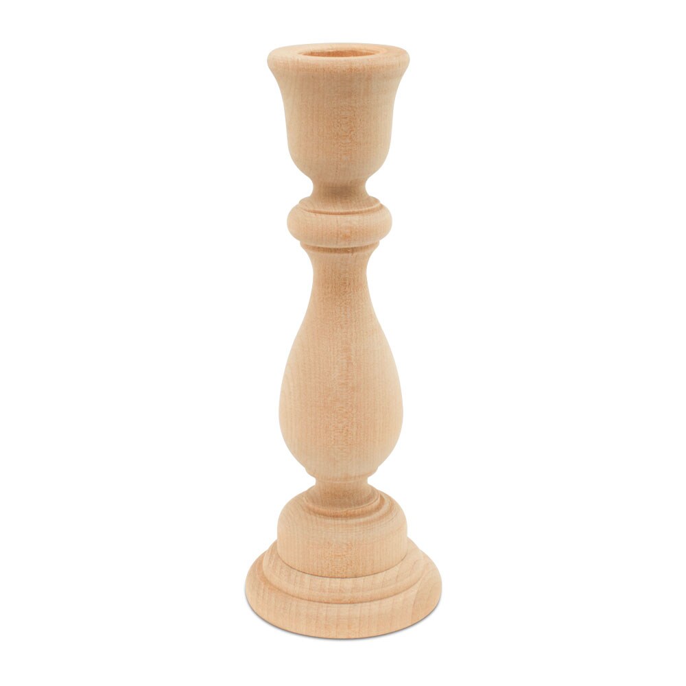 Wooden Candlestick Holders Set Multiple Sizes, Unfinished Woodpeckers