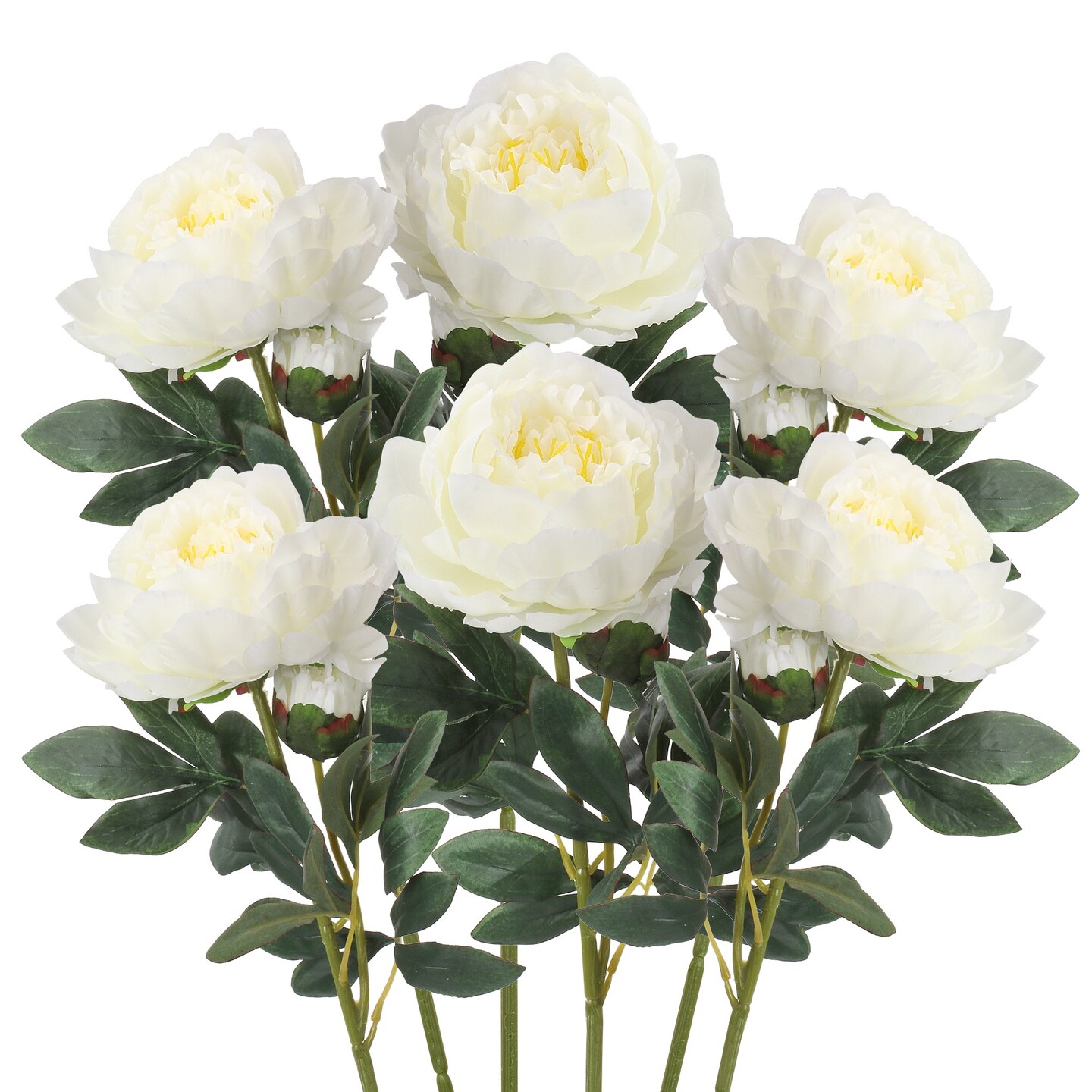 Grand Verde Peonies Artificial Flowers Silk Peony Heads 25” Tall Stems