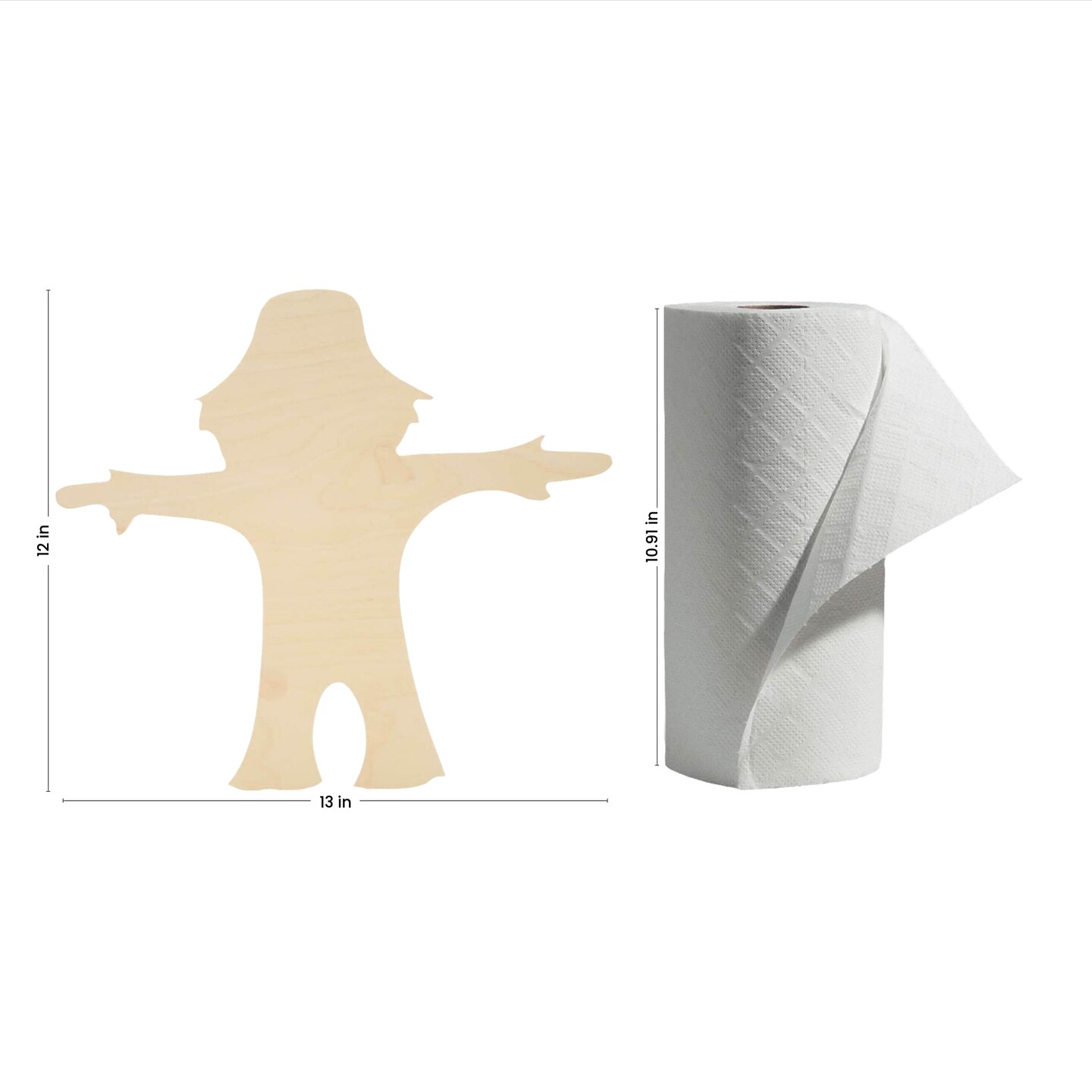 Scarecrow Wood Cutout 12"x13", Unfinished, for Autumn Decor/Crafts | Woodpeckers