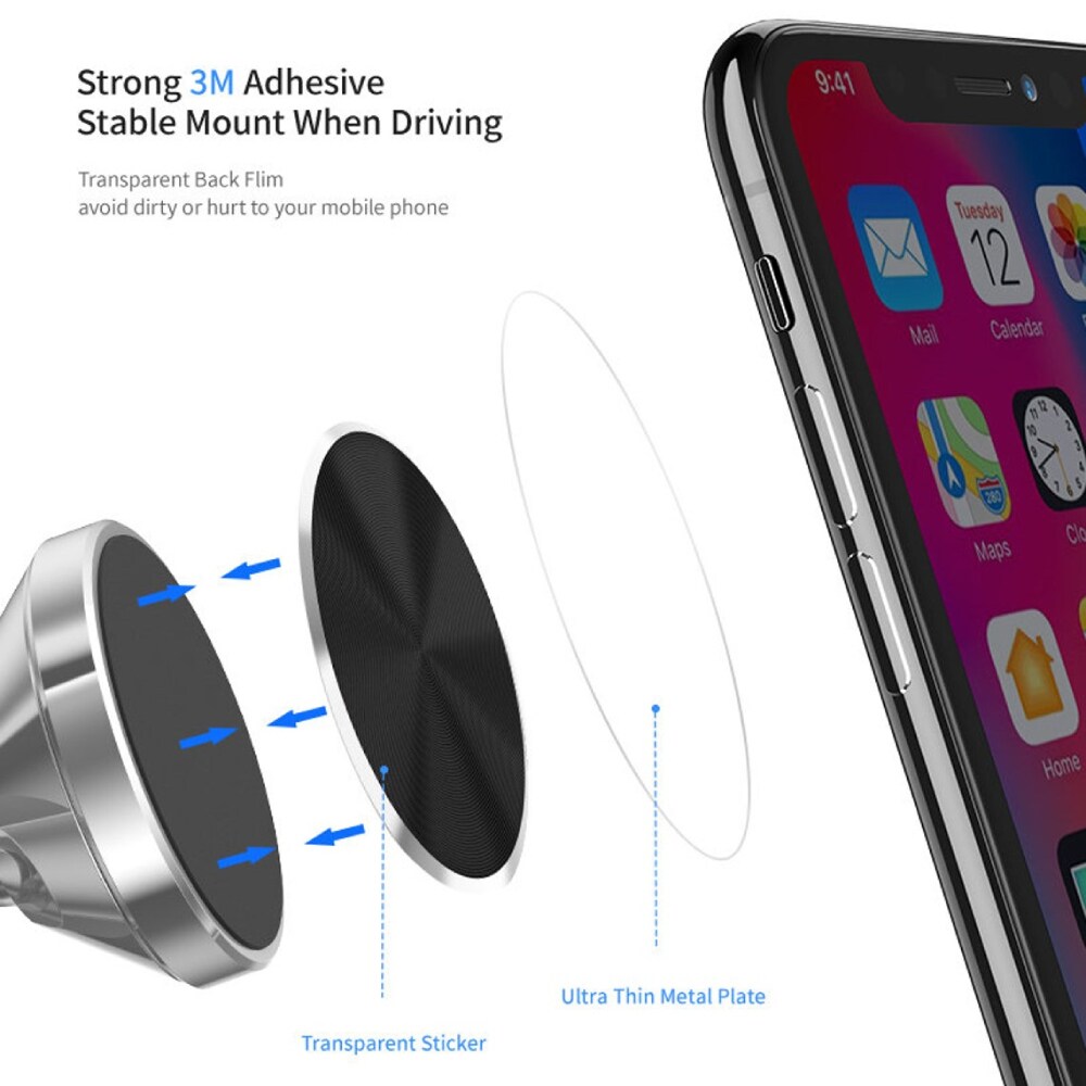 2 Pack Metal Plate Adhesive Sticker Replace For Magnetic Car Mount Phone