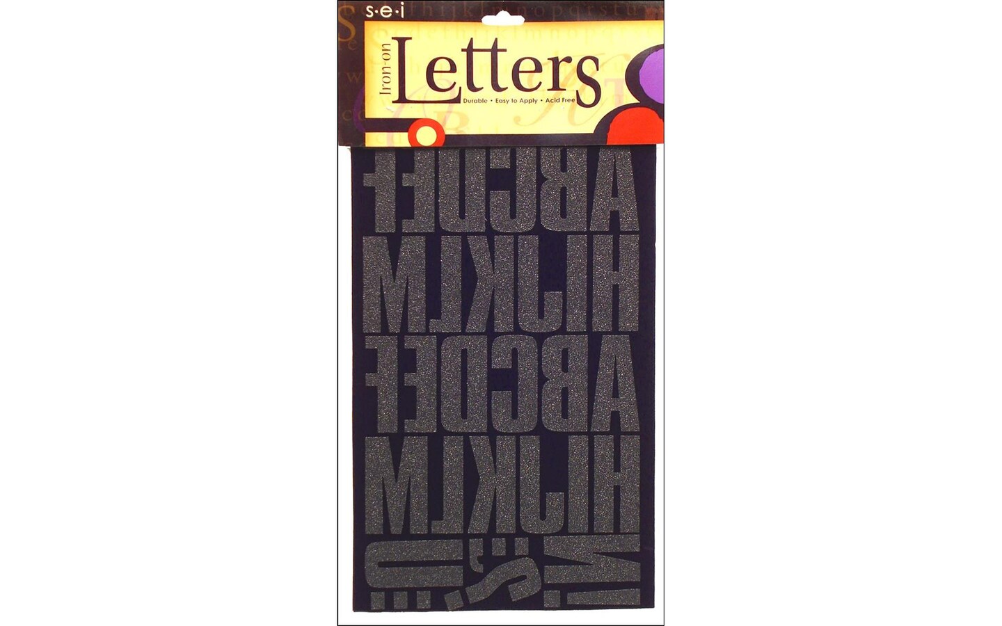 SEI Iron On Art Transfer Letters Block 2" Black Michaels