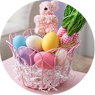 Eggs in an easter basket