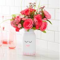 Gift bouquet of pink flowers in a vase