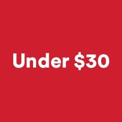Red circle with "Under $30" printed on top