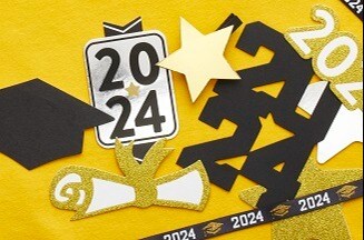 12 Glitter Graduation Cap Cut Outs / Die Cuts / Graduation Party