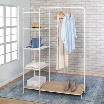 Garment Rack with Shelves & Shoe Storage
