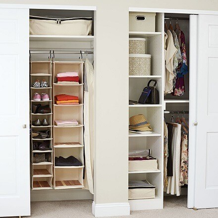 Closet organizer for shoes and boxes