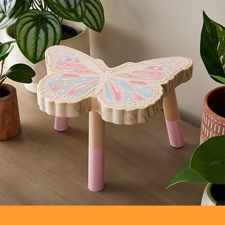 wood butterfly plant stand