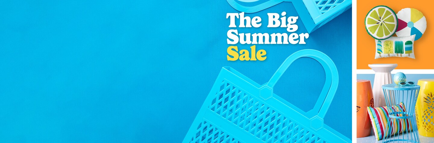 The big summer sale logo with pool items