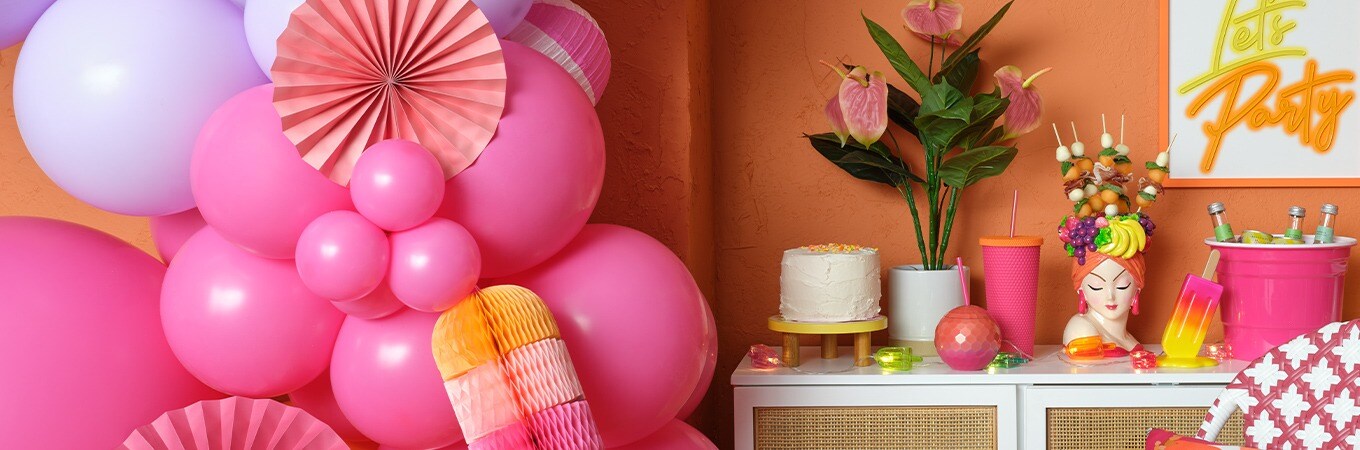 Summer Decor in Pink, Orange and yellow colors
