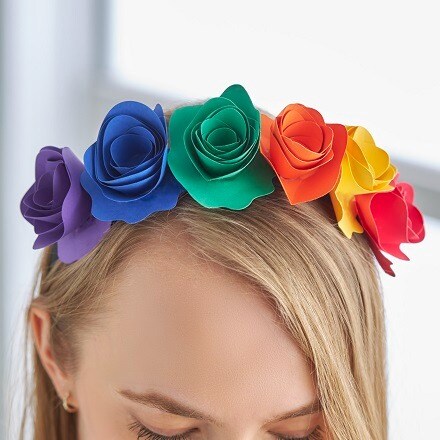Pride Paper Flower Crown Project