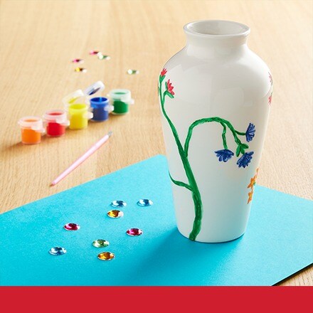 white vase craft with paint
