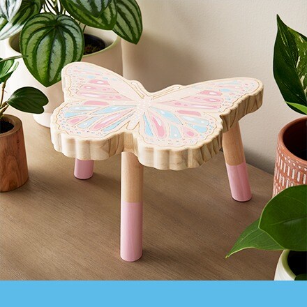 painting wood butterfly plant stand