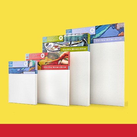 assorted sizes of blank canvases