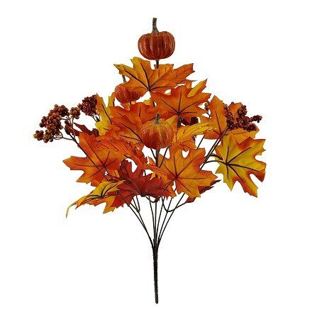 Fall inspired floral bush in yellow, dark red and orange colors
