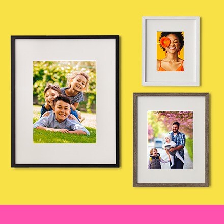 wood frames with family photos