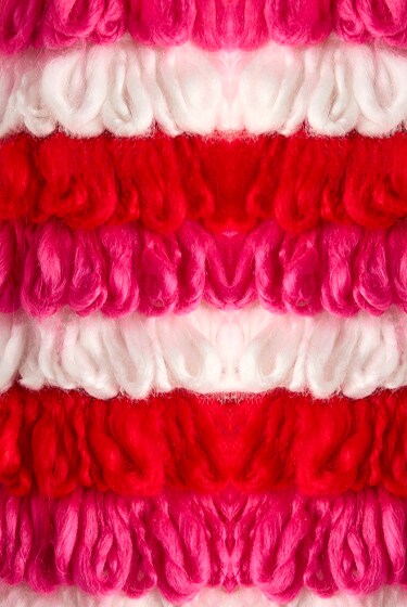 red, pink and white yarn