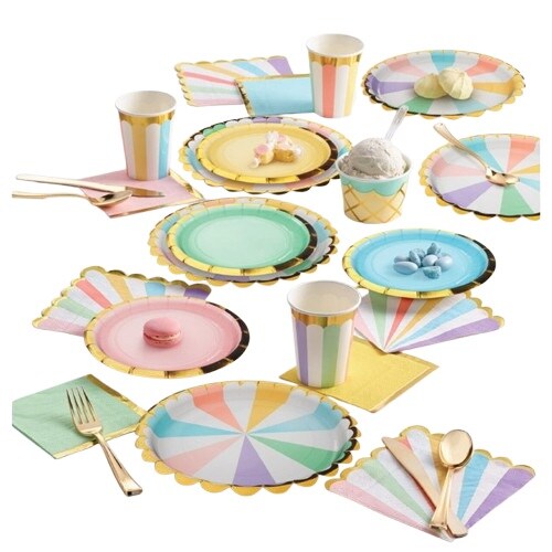 pastel party tableware