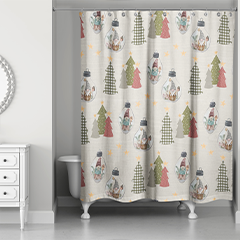 Bathroom christmas shower curtain