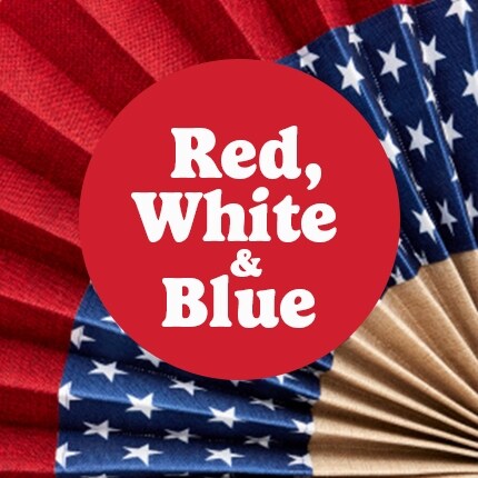 red, white, blue
