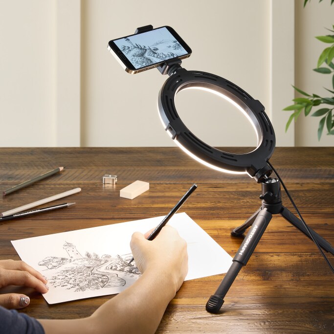 man working on an wacom art drawing tablet