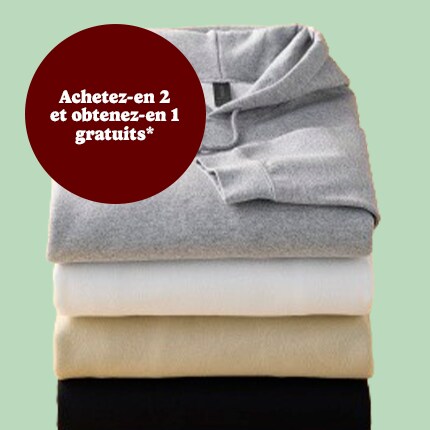 stack of folded long sleeve hooded gildan sweat-shirts