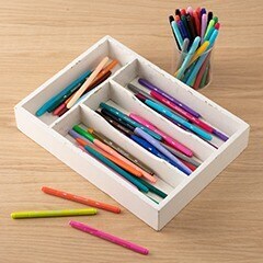 colored pencils in an organizers