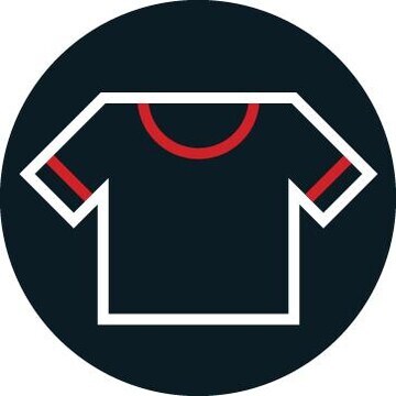 Contenu traduit en français : contour blanc et rouge d'un t-shirt sur fond noir