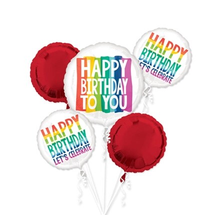 rainbow themed balloon bundles