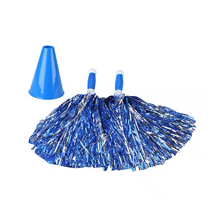 blue pom poms