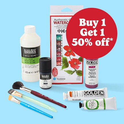 paints mediums brushes