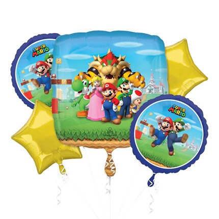 Mario party themed helium balloons