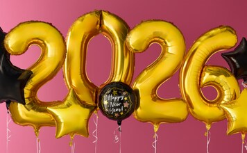2026 new years number balloons 