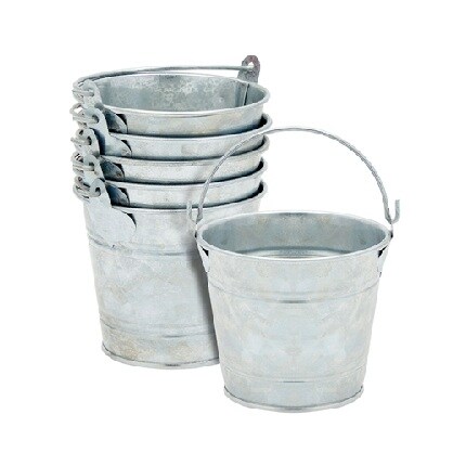 small metal buckets