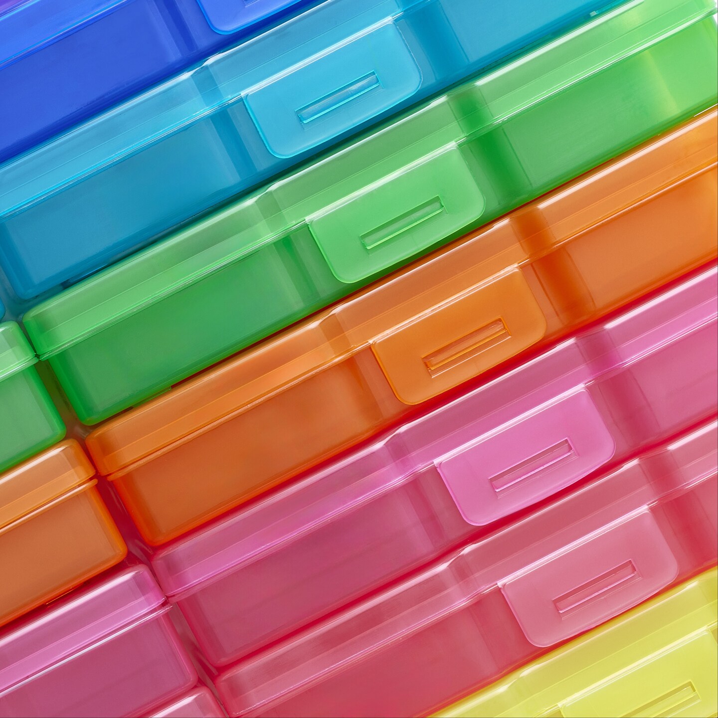 rainbow colors craft storage boxes