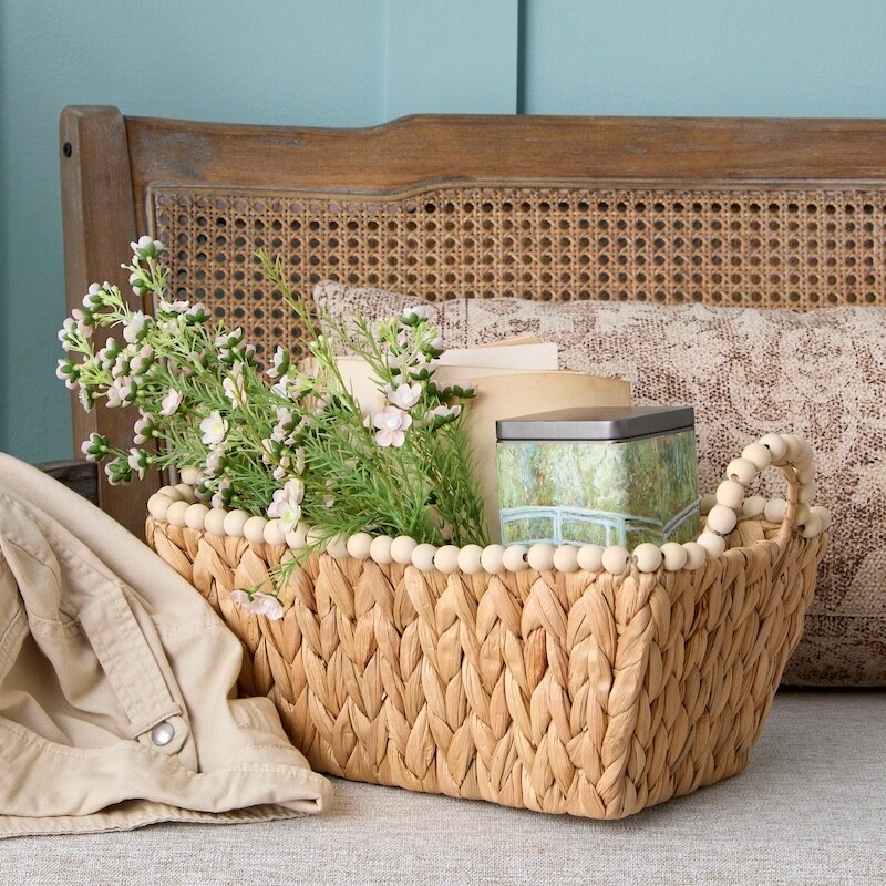 Image of a wicker basket containing greenery