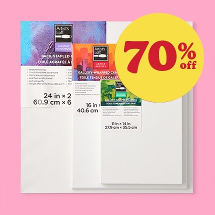 Gallery wrapped canvas on pink background
